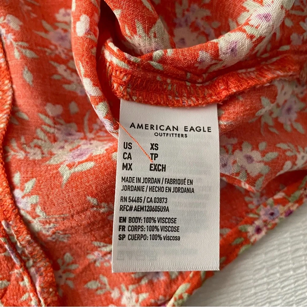 AEO Orange Floral Print Mini Dress - Picture 10 of 11